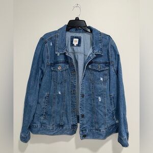 True Craft Sky Distressed Blue Denim Jacket - Read Description - Runs Small